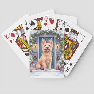 Jeu De Cartes Aquarelle Terrier Australien Silky sur un seuil en
