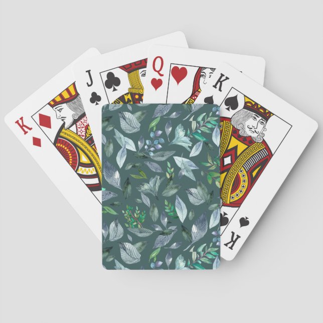 Jeu De Cartes Aquarelle tombée feuilles 5 (dos)