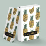 Jeu De Cartes Aquarelle tropicale Motif ananas avec nom<br><div class="desc">Aquarelle tropicale Motif ananas avec nom</div>