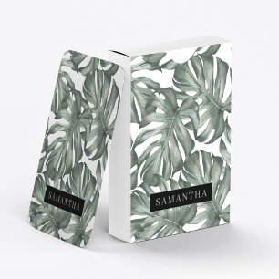 Jeu De Cartes Aquarelle tropicale Oasis moderne Feuille Motif