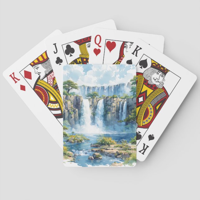 Jeu De Cartes Aquarelle Victoria Falls 2 Nature (dos)