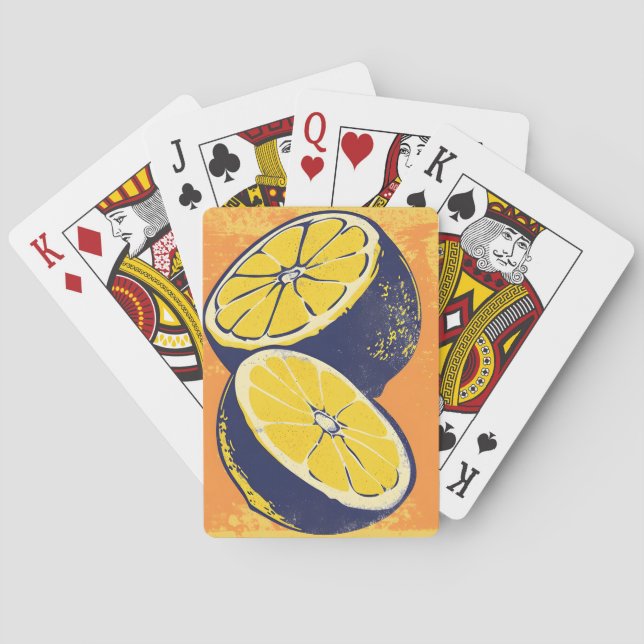 Jeu De Cartes Aquarelle vintage Citrus Lemon Chic (dos)