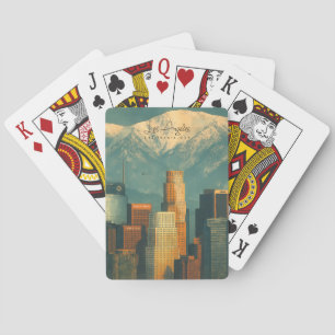 Jeu De Cartes Aquarelle vintage de Los Angeles Californie rétr