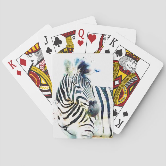 Jeu De Cartes Aquarelle Zebra (dos)