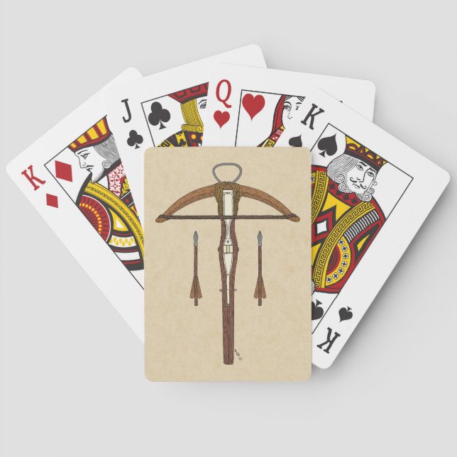 Jeu De Cartes Arbalète médiévale avec boulons (dos)