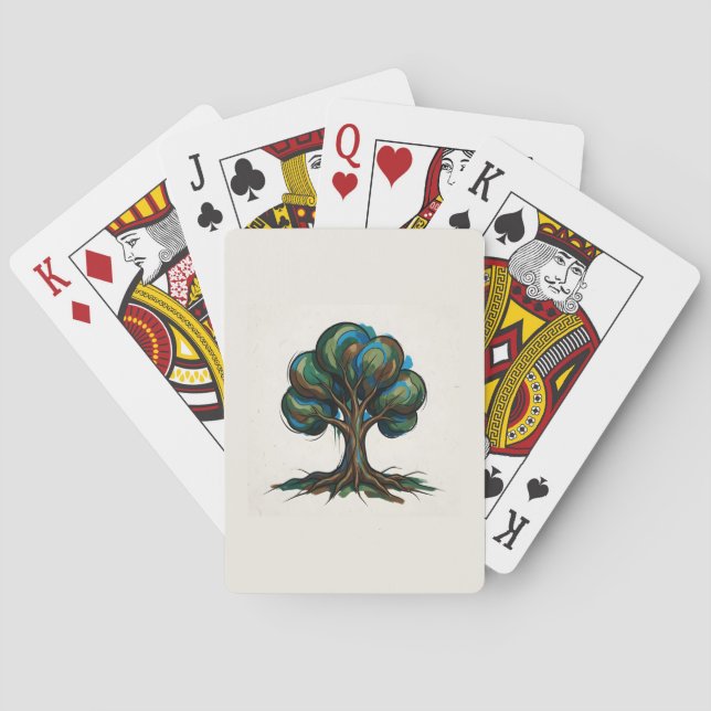 Jeu De Cartes Arbre abstrait art ludique (dos)
