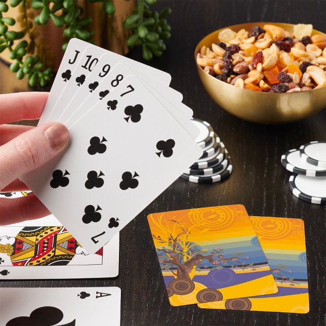 Jeu De Cartes Arbre Abstrait de Fleurs de Cerisier Zen au Couche (Créateur téléchargé)