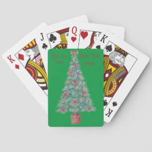 Jeu De Cartes Arbre de Noël avec décorations arcs rouges cloches