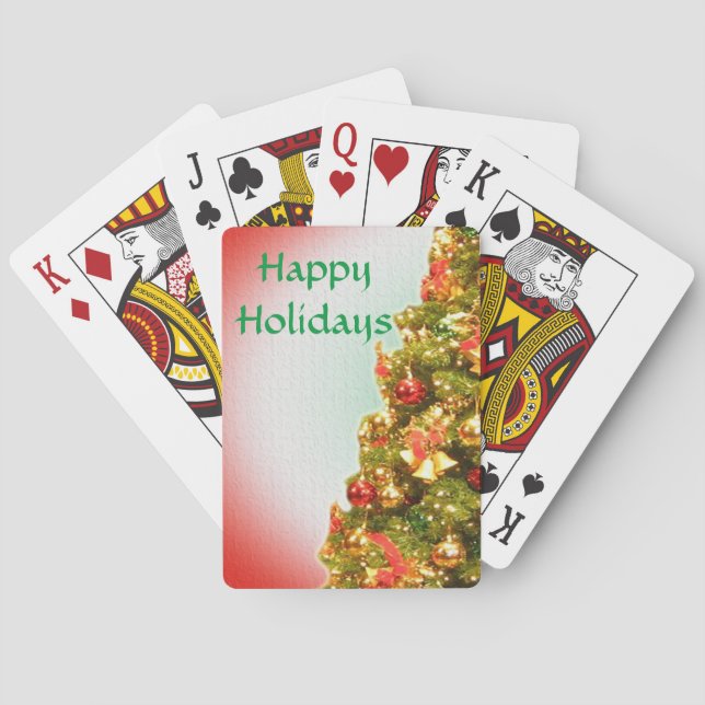 Jeu De Cartes Arbre de Noël décoré sur mesure (dos)