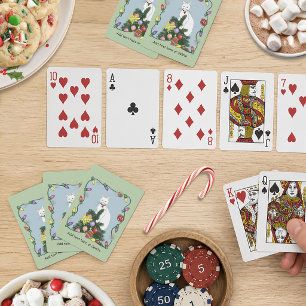 Jeu De Cartes Arbre de Noël drôle et festif Chat blanc drôle Ver