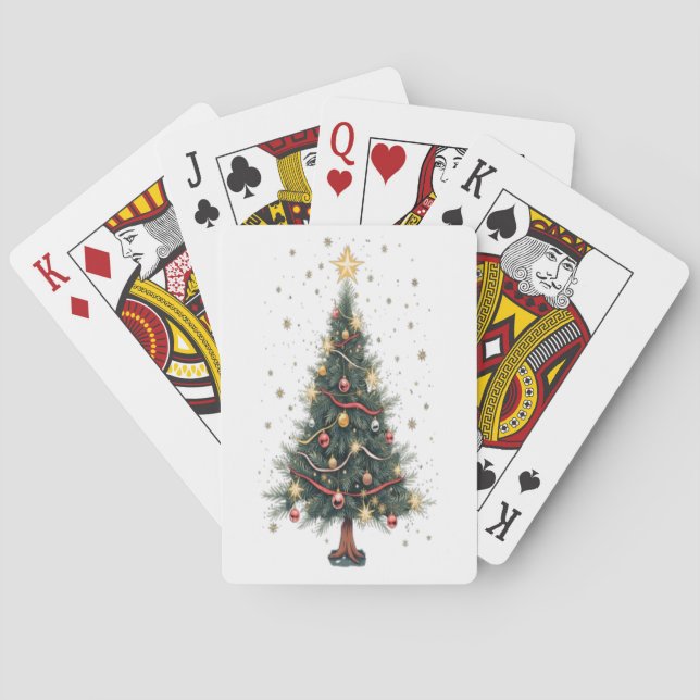 Jeu De Cartes Arbre de Noël élégant (dos)