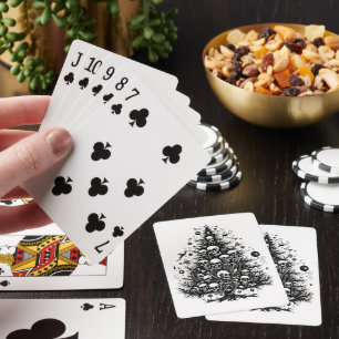 Jeu De Cartes Arbre de Noël noir Crânes et os