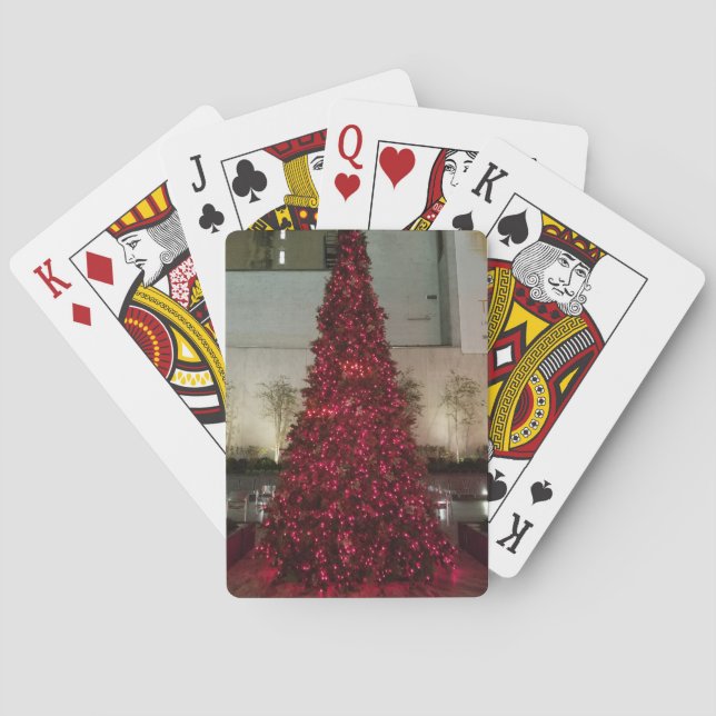Jeu De Cartes Arbre de Noël rouge - NYC (dos)