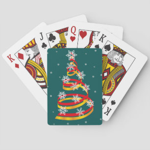 Jeu De Cartes Arbre de Noël Ruban Flocons de Neige Minimaliste