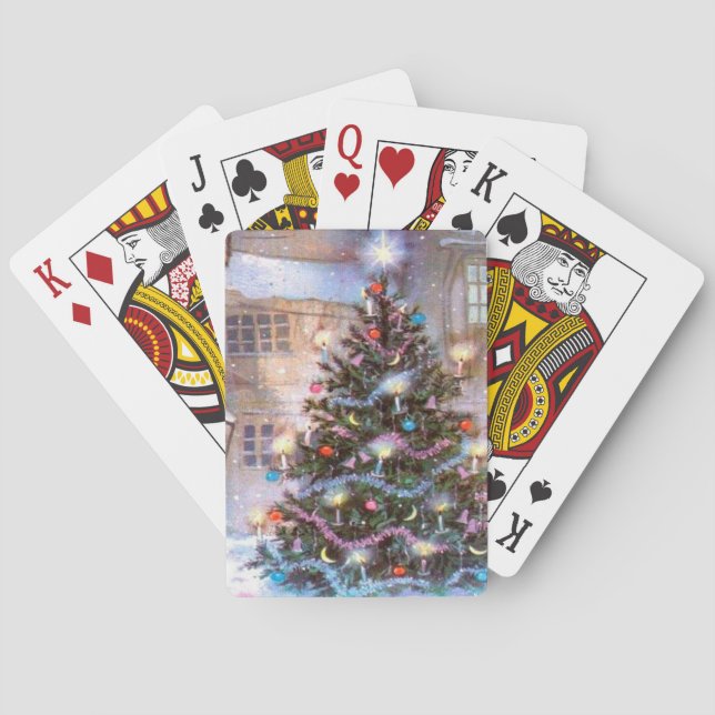 Jeu De Cartes Arbre de Noël Vintage (dos)