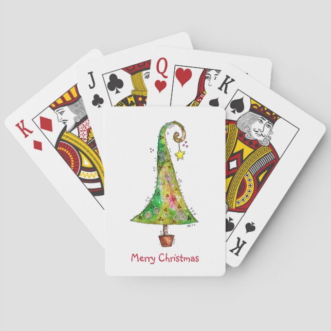 Jeu De Cartes Arbre de Noël Whimsical (dos)