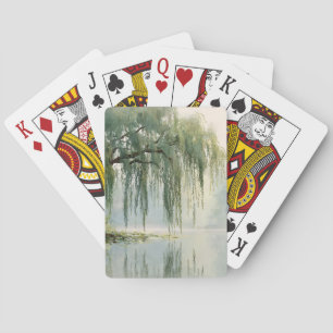 Jeu De Cartes Arbre de saule serein réflexion Art de la nature (