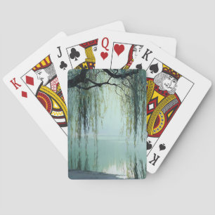 Jeu De Cartes Arbre de saule serein Réflexion Nature Art (4)