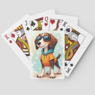 Jeu De Cartes Arbre drôle de Coonhound Walker Kawaii Chien