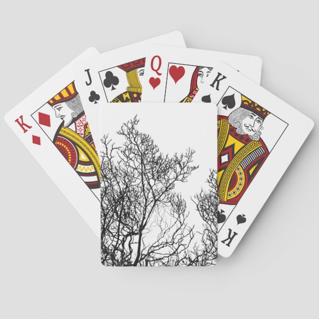 Jeu De Cartes Arbre gothique noir et blanc (dos)