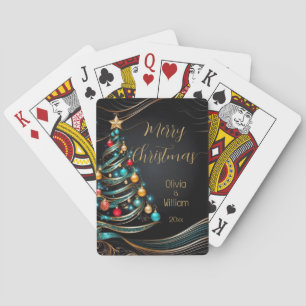 Jeu De Cartes arbre moderne de noël personnalisé