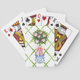 Jeu De Cartes Arbre topiaire en forme de cœur en chinoiserie