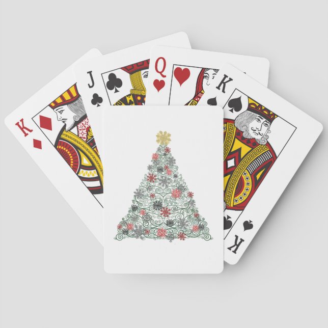 Jeu De Cartes Arbre tourbillonnant décoré (dos)