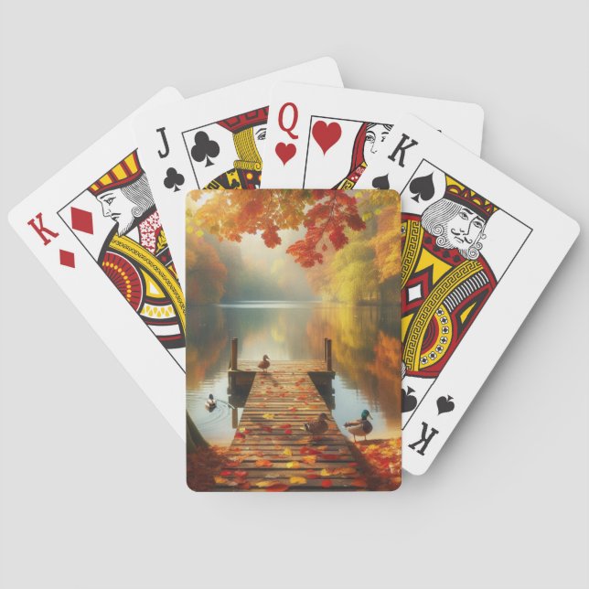 Jeu De Cartes Arbres d'automne & lac aux canards (dos)