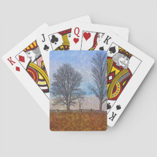 Jeu De Cartes Arbres d'hiver et clôtures agricoles