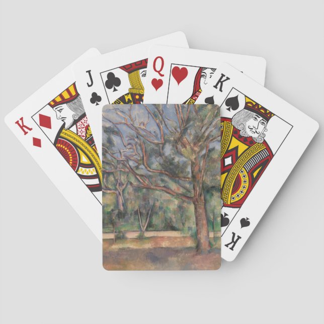 Jeu De Cartes Arbres et Route, Paysage Post-Impressionniste (dos)