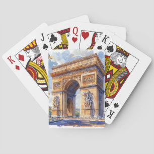 Jeu De Cartes Arc de Triomphe Aquarelle Sites de voyage France