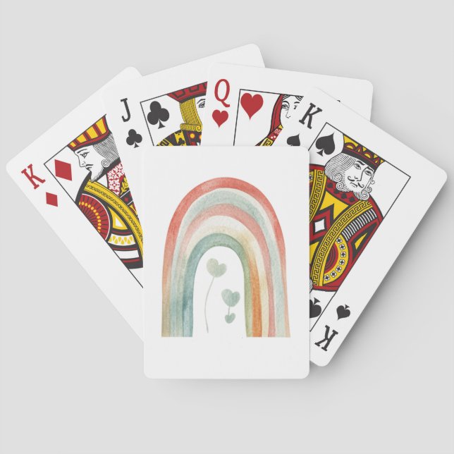 Jeu De Cartes Arc-en-ciel aquarelle boho (dos)