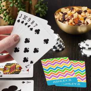 Jeu De Cartes Arc-en-ciel Coloré Clair Chevron Personnalisé