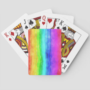 Jeu De Cartes Arc-en-ciel d'aquarelle
