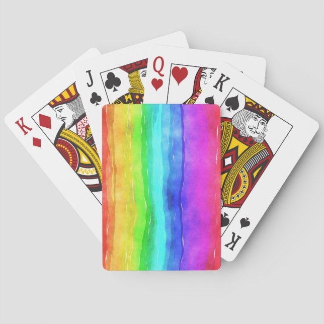 Jeu De Cartes Arc-en-ciel d'aquarelle (dos)