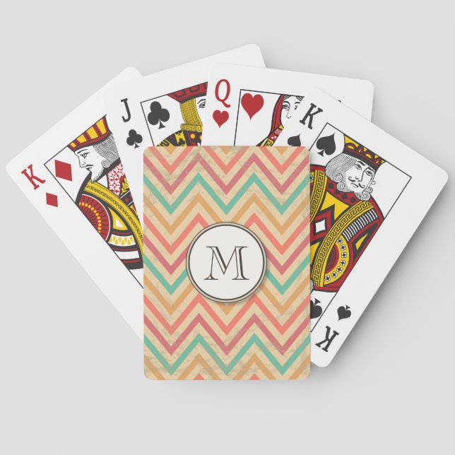 Jeu De Cartes Arc en ciel Grunge Zigzag Chevron Stripes (dos)