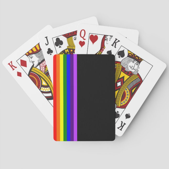 Jeu De Cartes Arc en ciel LGBTQ+ Drapeau de jeu élégant (noir) (dos)