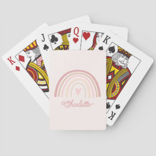Jeu De Cartes Arc-en-ciel rose beige bohème personnalisé