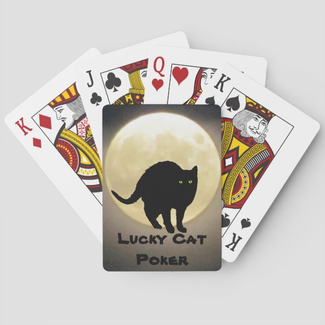 Jeu De Cartes Arching Black Cat et Moon Lucky Cat Poker (dos)