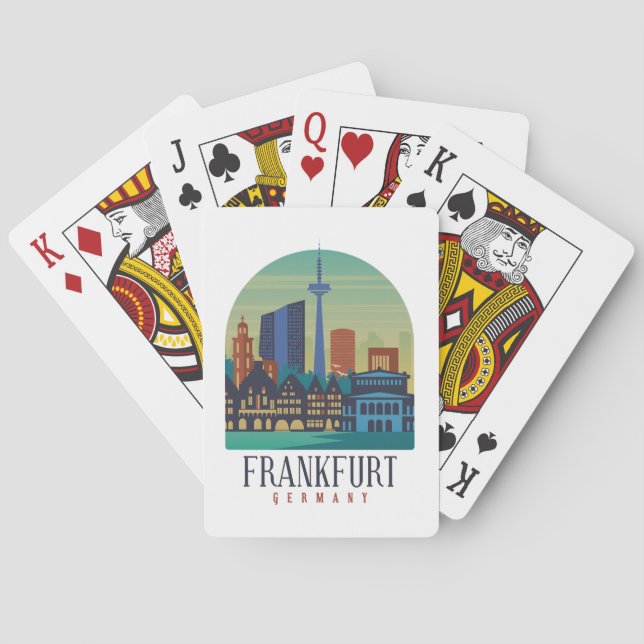 Jeu De Cartes Architecture Skyline de Francfort-Allemagne (dos)