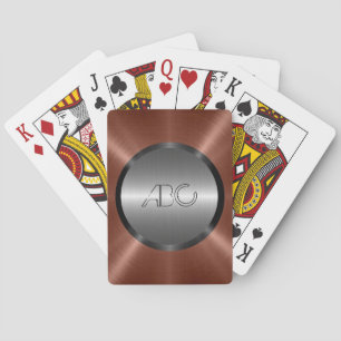 Jeu De Cartes Argent et bronze acier inoxydable métal