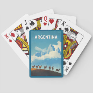 Jeu De Cartes Argentine Illustration Voyage Art Vintage