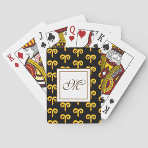 Jeu De Cartes Aries Golden Astrologie Monogramme