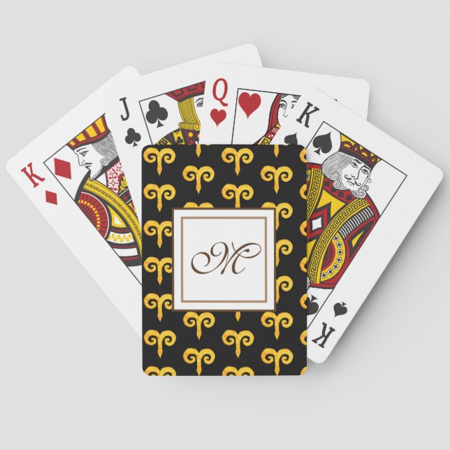 Jeu De Cartes Aries Golden Astrologie Monogramme (dos)