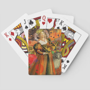 Jeu De Cartes Aries Orange Woman : Collage d'art antique gothiqu