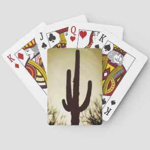 Jeu De Cartes Arizona Saguaro Cactus Silhouette Bicycle Playing 