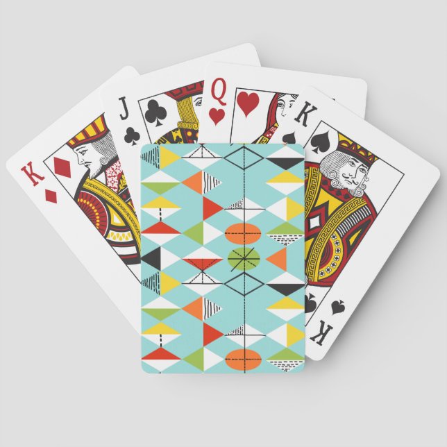 Jeu De Cartes Arlequin Motif Retro Jouer des cartes (dos)