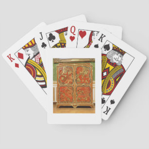 Jeu De Cartes Armoire avec quatre panneaux de laque rouge de Chi