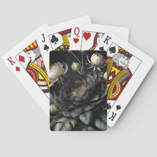Jeu De Cartes Arrangement gothique Rose Fleur noire