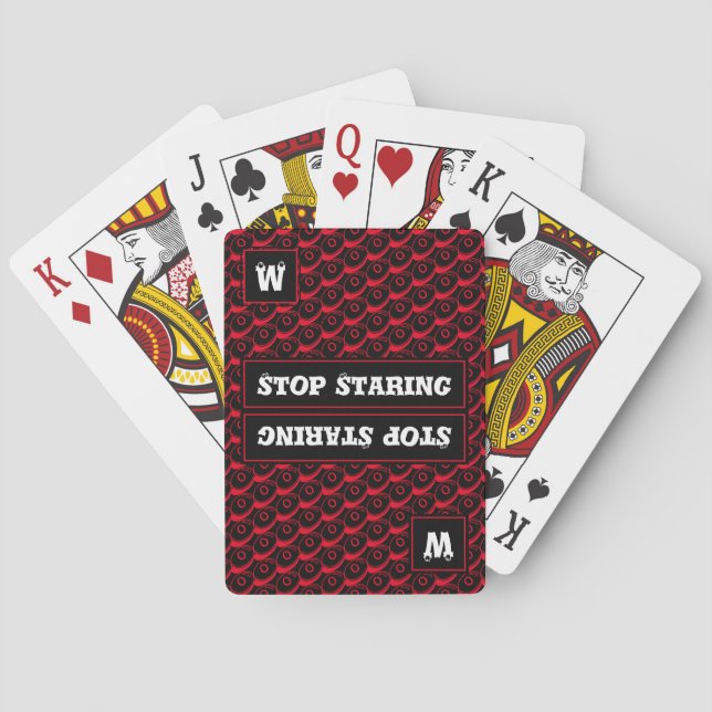 Jeu De Cartes ARRÊT AMUSANT COMMENCER Personnalisable Monogramme (dos)